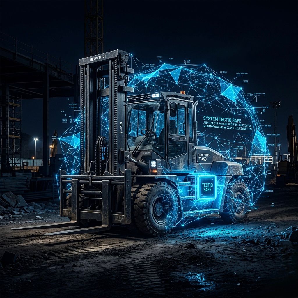 Wózek widłowy objęty monitoringiem TECTIQ Safe